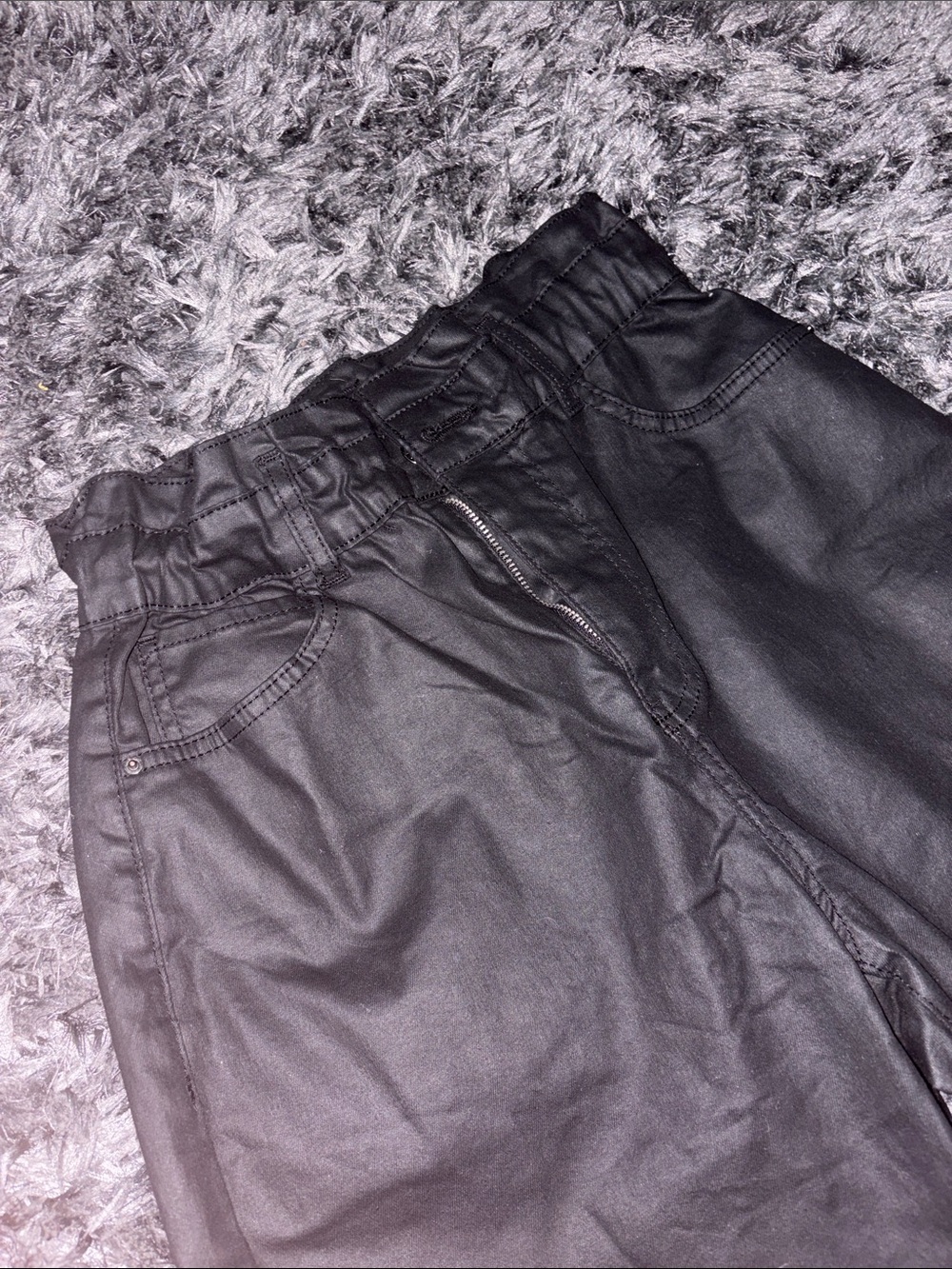 Zara Black Faux Leather Pants